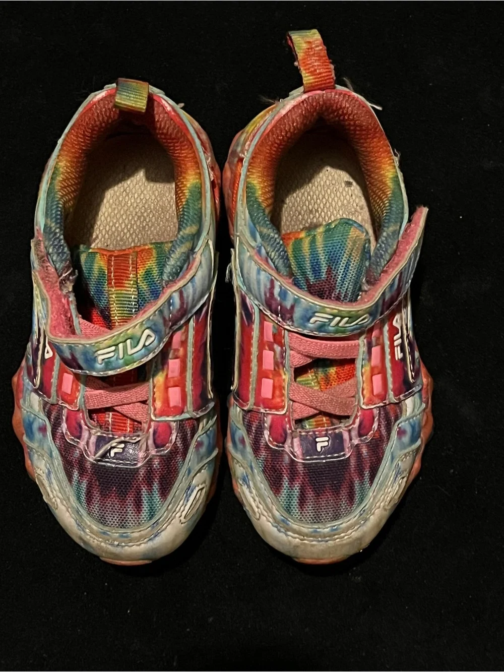 FILA Kids Tie Dye Hook & Loop Athletic Sneakers Size 7C Toddler Multicolor